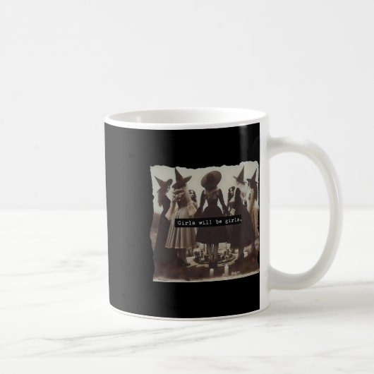 Mädchen wird Mädchen Hexerei Hexerei Spooky Saison Kaffeetasse (Rechts)