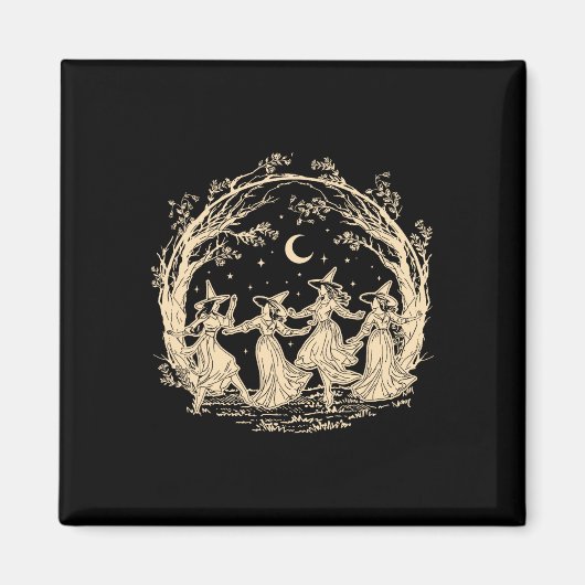Mädchen wird Mädchen Hexerei Hexerei Spooky Saison Magnet (Vorne)