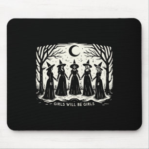 Mädchen wird Mädchen Hexerei Hexerei Spooky Saison Mousepad