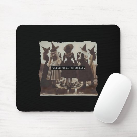 Mädchen wird Mädchen Hexerei Hexerei Spooky Saison Mousepad (Mit Mouse)