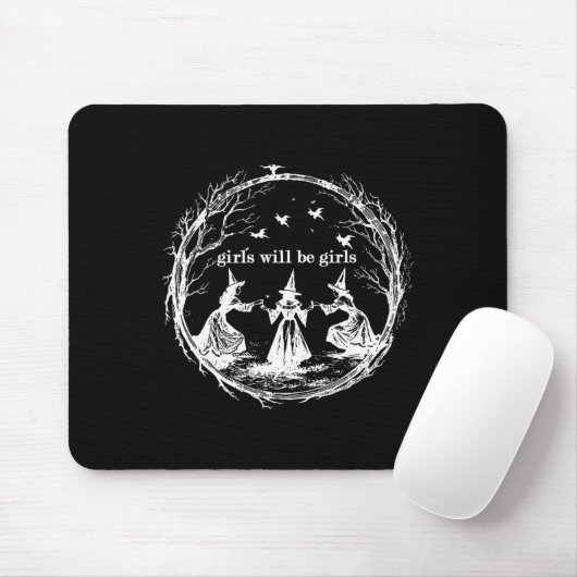 Mädchen wird Mädchen Hexerei Hexerei Spooky Saison Mousepad (Mit Mouse)