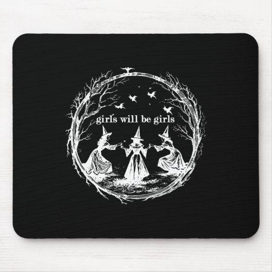 Mädchen wird Mädchen Hexerei Hexerei Spooky Saison Mousepad (Vorne)