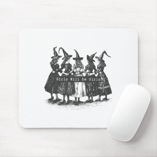 Mädchen wird Mädchen Hexerei Hexerei Spooky Saison Mousepad (Mit Mouse)