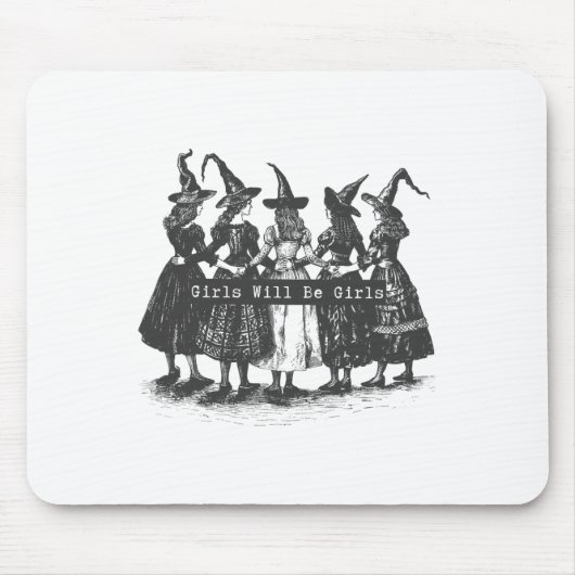 Mädchen wird Mädchen Hexerei Hexerei Spooky Saison Mousepad (Vorne)