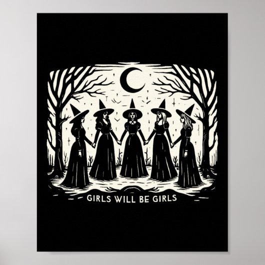 Mädchen wird Mädchen Hexerei Hexerei Spooky Saison Poster (Vorne)