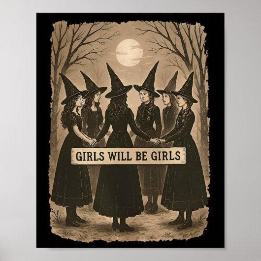 Mädchen wird Mädchen Hexerei Hexerei Spooky Saison Poster (Vorne)