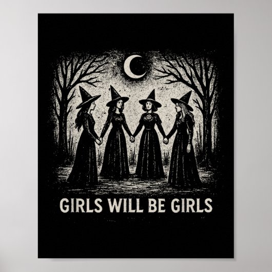 Mädchen wird Mädchen Hexerei Hexerei Spooky Saison Poster (Vorne)