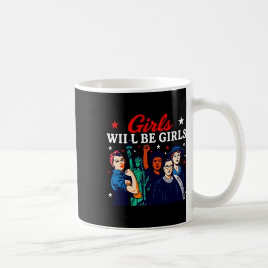 Mädchen wird Mädchen Patriotischer Amerikanischer Kaffeetasse (Rechts)