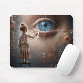 Mädchen wischen Tränen weg Mousepad