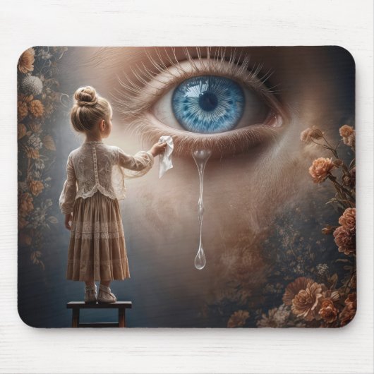 Mädchen wischen Tränen weg Mousepad (Vorne)