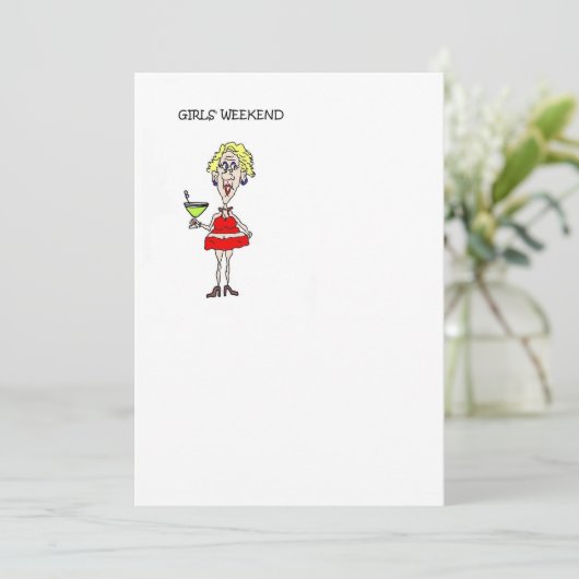 MÄDCHEN-WOCHENENDE LADEN KARTE EIN (Stehend Vorderseite)