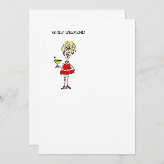 MÄDCHEN-WOCHENENDE LADEN KARTE EIN (Vorne/Hinten)