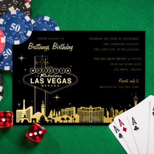 Mädchen-Wochenende Las Vegas Geburtstagsfeier Folieneinladung