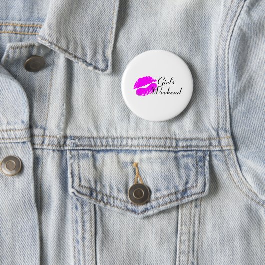 Mädchen-Wochenende (rosa Lippen) Button (Beispiel)