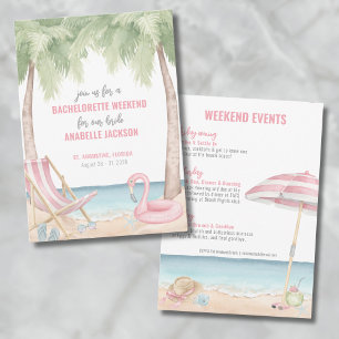 Mädchen-Wochenende Strand-Junggesellinnenabschied  Einladung