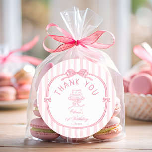 Mädchen wollen einfach nur ein rosa Band Danke Runder Aufkleber
