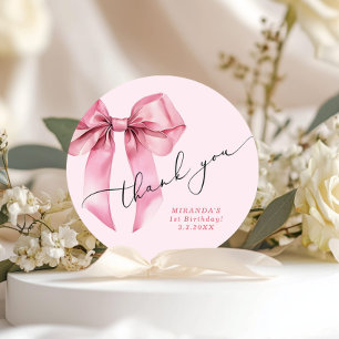 Mädchen wollen einfach nur Ein Rosa Band Danke Runder Aufkleber