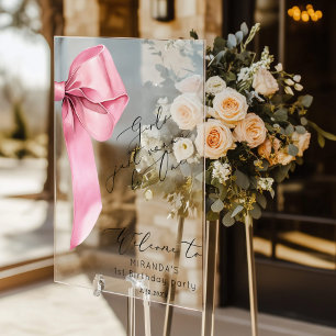 Mädchen wollen einfach nur ein rosa Bow elegante W Acrylschild