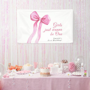 Mädchen wollen einfach nur eine 1. Geburtstagsfeie Banner