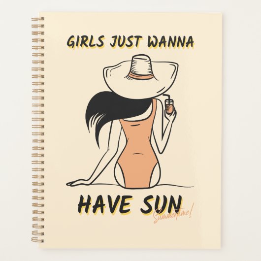 Mädchen wollen einfach nur Sonne – Chic Sommerurla Planer (Vorderseite)
