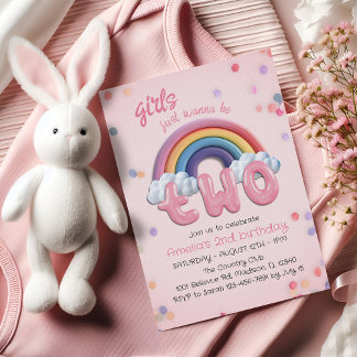Mädchen wollen einfach nur zwei Regenbogen zum 2. Einladung