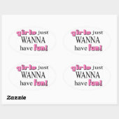 Mädchen wollen einfach Spaß haben! Aufkleber (Blatt)