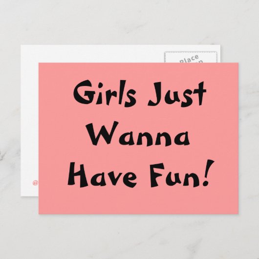 Mädchen wollen einfach Spaß haben! Postkarte (Vorne/Hinten)