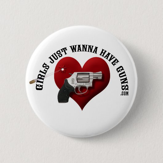 Mädchen wollen gerade, um Gewehr-Knopf zu haben Button (Vorderseite)
