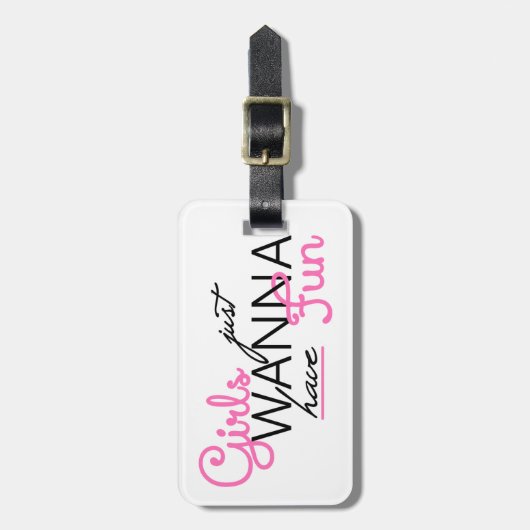 MÄDCHEN WOLLEN GERADE, UM SPASS-GESCHENKE ZU HABEN GEPÄCKANHÄNGER (Vorderseite vertikal)