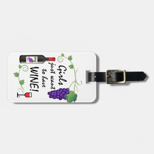 Mädchen wollen gerade, um Wein zu essen! Gepäckanhänger (Vorderseite horizontal)