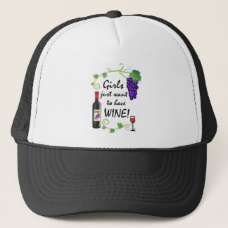 Mädchen wollen gerade, um Wein zu essen! Truckerkappe