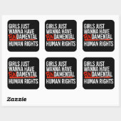 Mädchen wollen Grundrechte haben Quadratischer Aufkleber (Blatt)