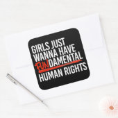 Mädchen wollen Grundrechte haben Quadratischer Aufkleber (Umschlag)