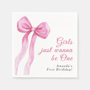 Mädchen wollen nur ein 1. Geburtstag Party sein Serviette