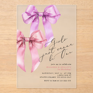 Mädchen wollen nur eine Zwillingsmädchen sein 1. G Acryleinladungen