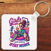 Mädchen wollen nur... schlüsselanhänger (Rückseite)