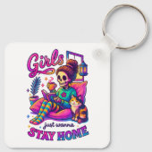 Mädchen wollen nur... schlüsselanhänger (Rückseite)