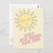 Mädchen wollen nur Sonne haben! Sommerangebot Postkarte (Vorne/Hinten)