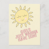 Mädchen wollen nur Sonne haben! Sommerangebot Postkarte (Vorderseite)