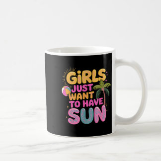 Mädchen wollen nur sonnige wirbelnde Retro-Sommer Kaffeetasse