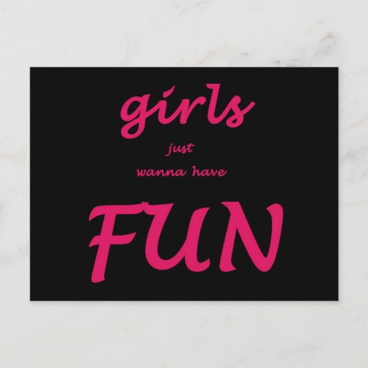 Mädchen wollen nur Spaß haben Postkarte (Vorderseite)