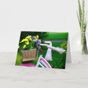 Mädchen wollen nur Spaß haben, rosa Mädchenfahrrad Karte