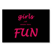 Mädchen wollen nur Spaß haben Tischnummer (Rückseite)