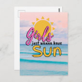 Mädchen wollen nur Sun Beach Ocean haben Postkarte (Vorne/Hinten)