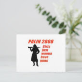 Mädchen wollen nur Waffen haben Postkarte (Stehend Vorderseite)