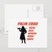 Mädchen wollen nur Waffen haben Postkarte (Vorne/Hinten)