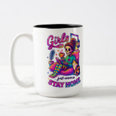 Mädchen wollen nur... zweifarbige tasse (Links)