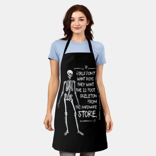 Mädchen Wollte das 12 Fuß Skelett Gothic Skeleton Schürze (Getragen)