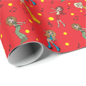 Mädchen Wollte einfach zu tanzen Geschenkpapier (Rolleneckpunkt)