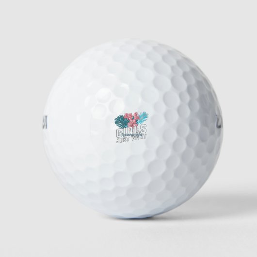 Mädchen Wollte nur Grundrechte Golfball (Vorderseite)